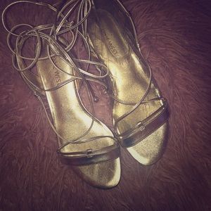 Nine West gold sandals